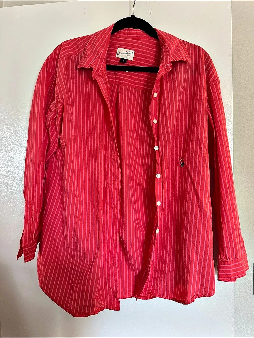 Universal Thread Striped Button Down Pink Size Small